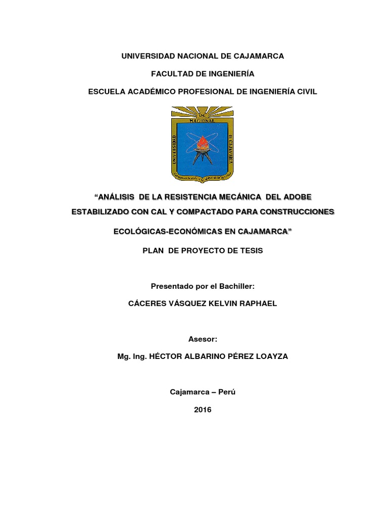 Plan de Tesis Adobe Estabilizado, PDF, Minerales