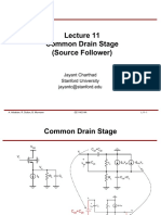 Common Drain Stage (Source Follower) : Jayant Charthad Stanford University Jayantc@stanford - Edu