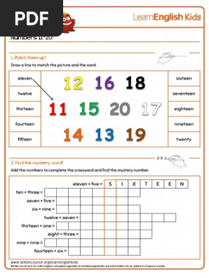 worksheets numbers 11 20 pdf