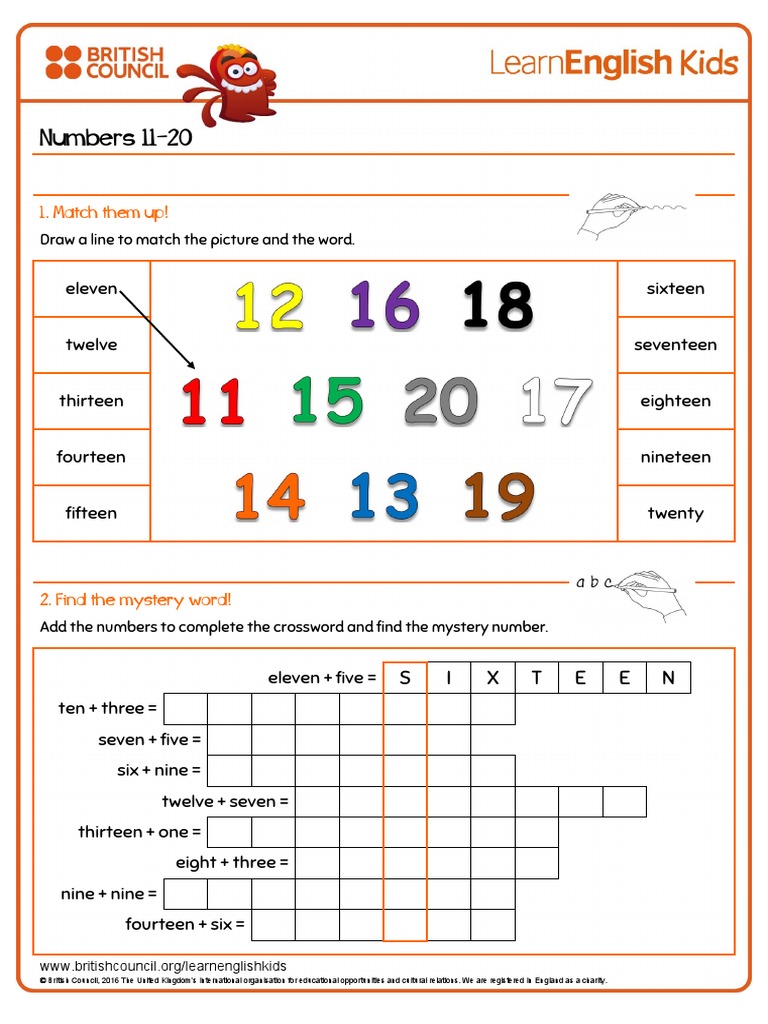worksheets numbers 11 20 pdf