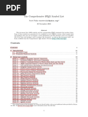 The Comprehensive Latex Symbol List Pdf Encodings Text