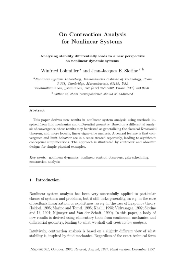 Contraction PDF | PDF | Stability Theory | Dynamical System