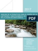 Análisis de alternativas para el diseño de la captación y abastecimiento de agua potable de Santa Marta