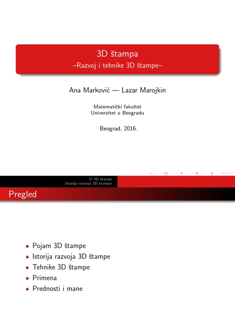 3D Stampa: - Razvoj I Tehnike 3D Stampe | PDF