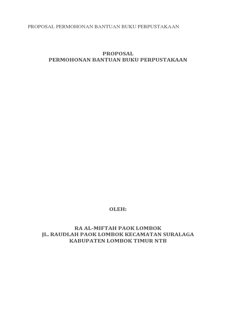 42++ Contoh proposal perpustakaan desa information