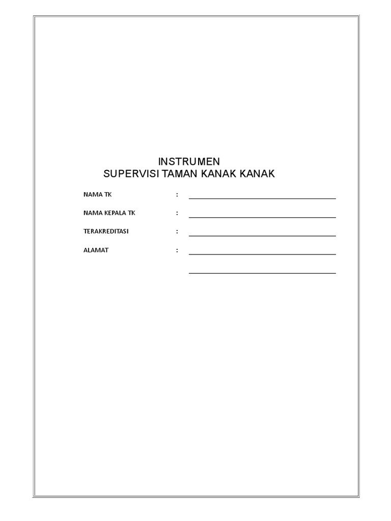 Instrumen Supervisi Tk