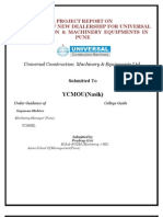 A Project Report On Allotment of New Dealership For Universal Construction & Machinery Equipments Ltd. in Pune District