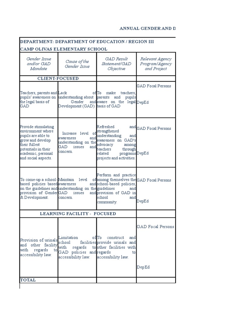2017 GAD Accomplishment Report and GAD PLAN | PDF | Accessibility | Gender