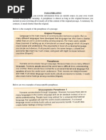 Plagiarism_paraphrase and Summary Handout