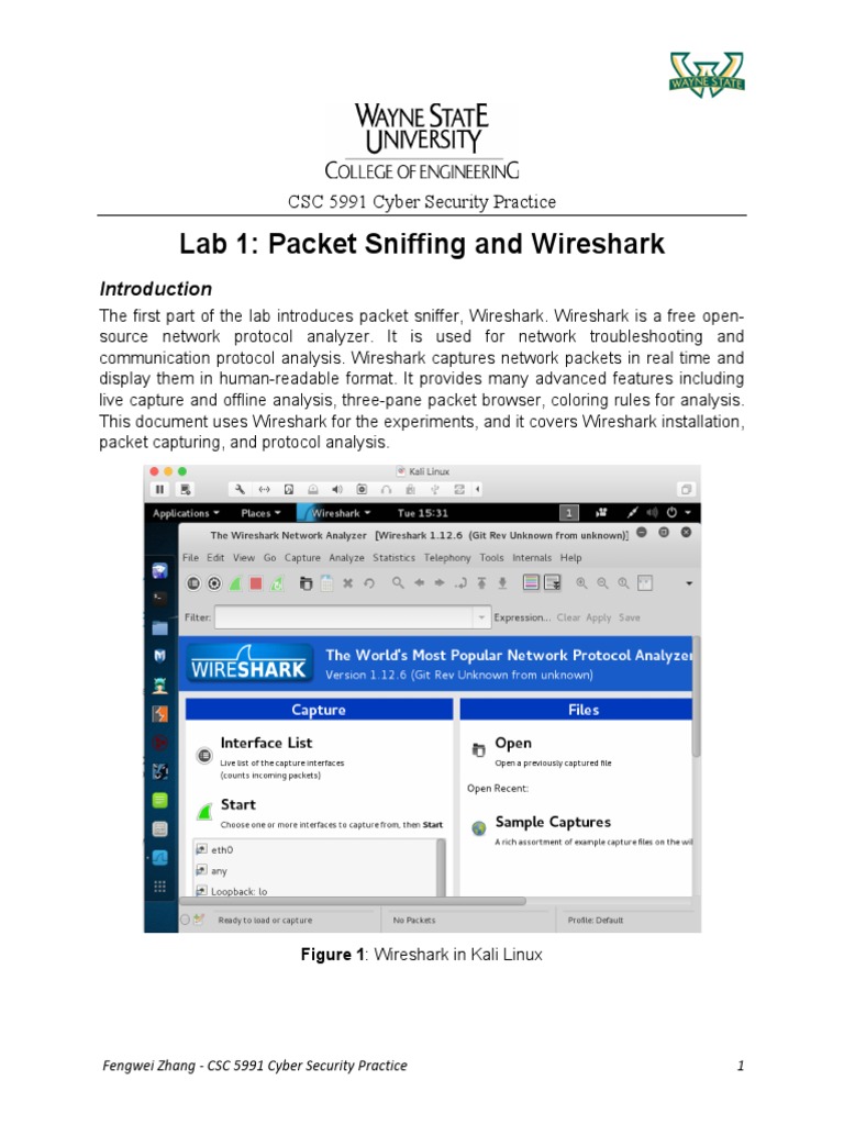 Wireshark Packet Sniffing And Wireshark Lab1 Instruction Download