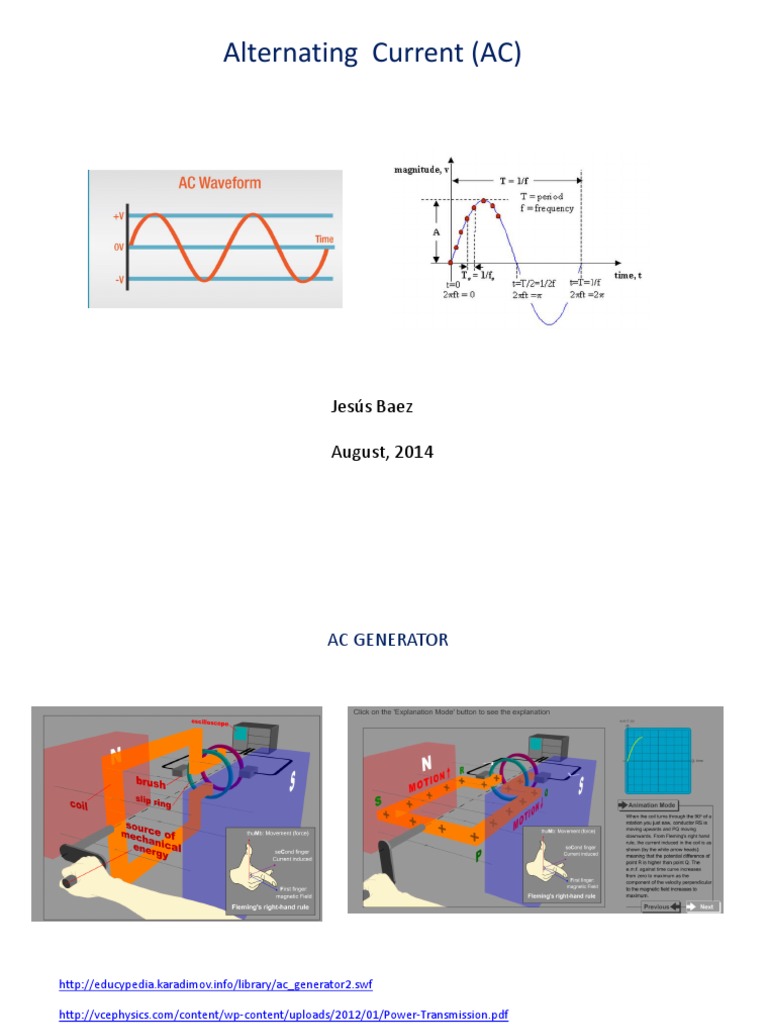 Alternating Current (AC) : Jesús Baez August, 2014 | PDF | Alternating ...