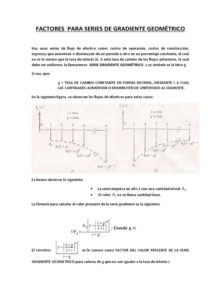 Fórmulas de Gradiente Geométrico | PDF | Business | Hoja de cálculo