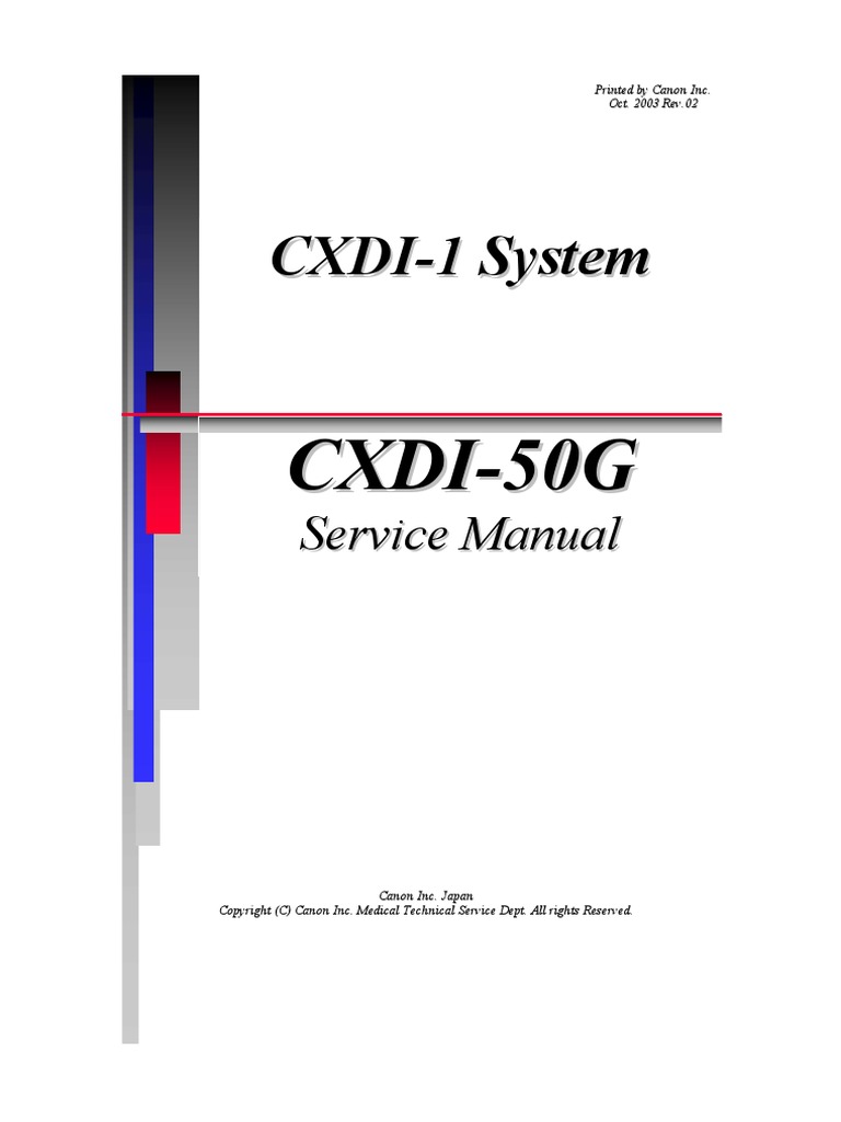 Canon CXDI50 XRay Service Manual (2003) PDF Personal Computers