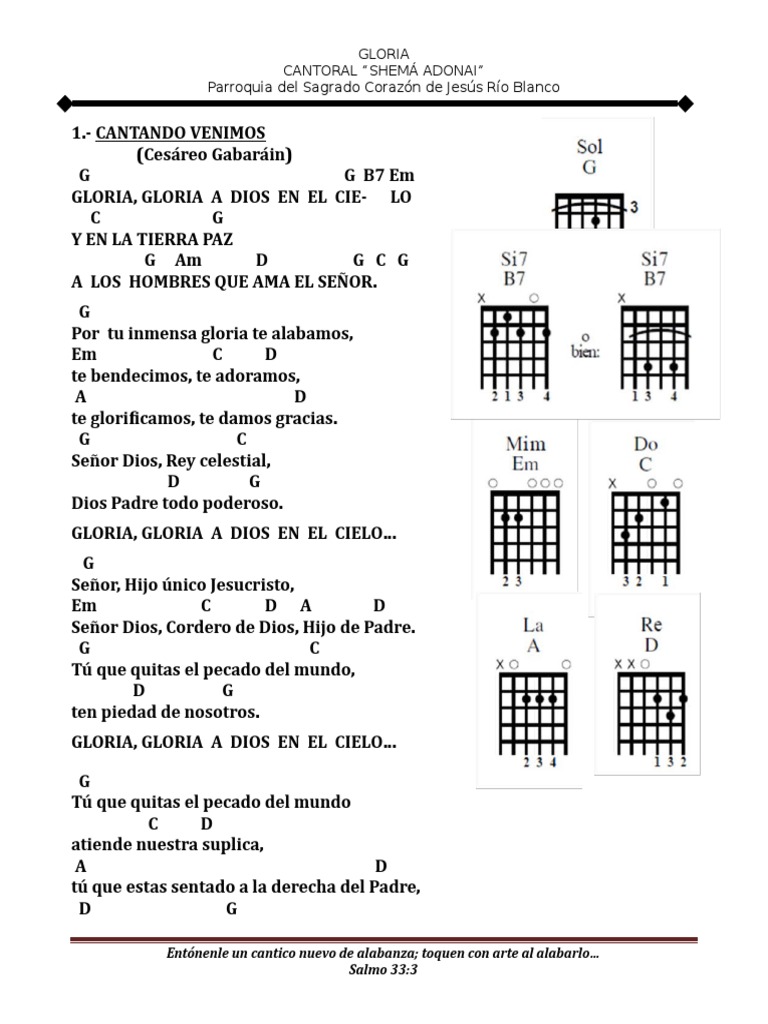 Cantos de Gloria Con Acordes 2017 Dios en el cristianismo Shema Israel