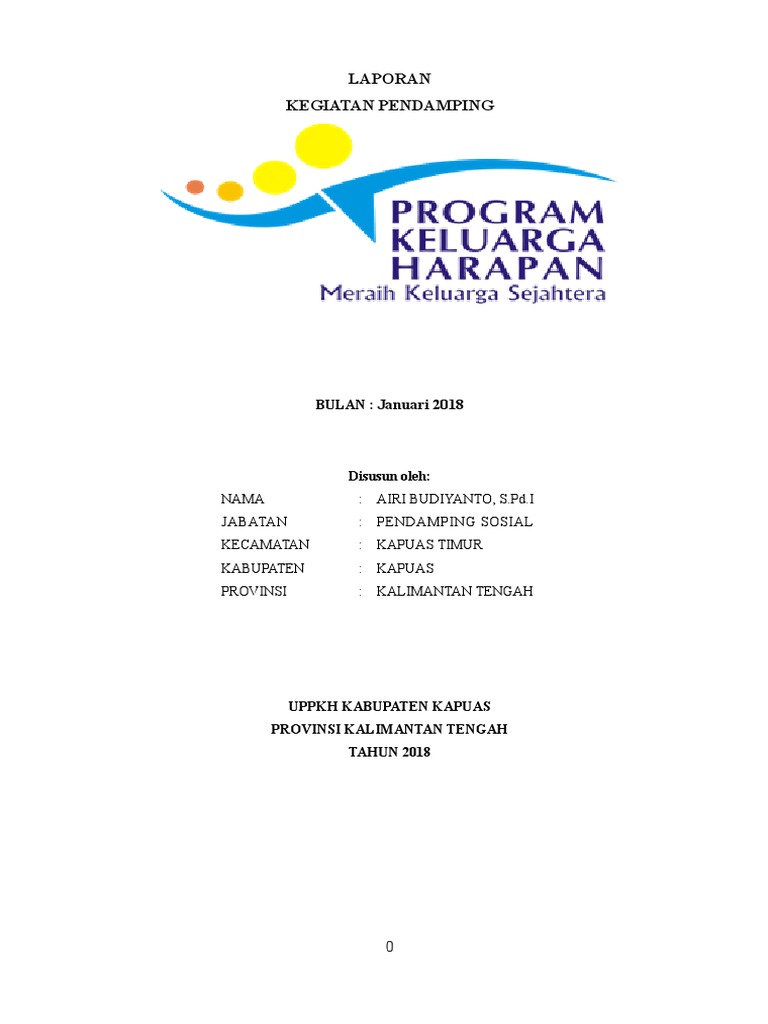 369570956 Contoh Laporan Bulanan Pkh Jan 2018 Doc