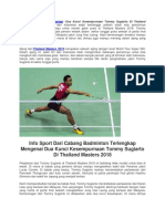 Dua Kunci Kesempurnaan Tommy Sugiarto Di Thailand Masters 2018.