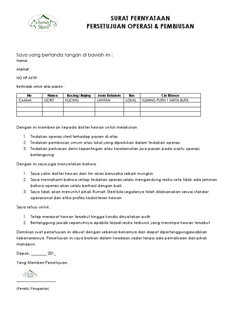 Surat Pernyataan Persetujuan Operasipdf