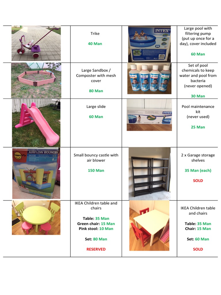 Items For Sale | PDF | Chair | Furniture
