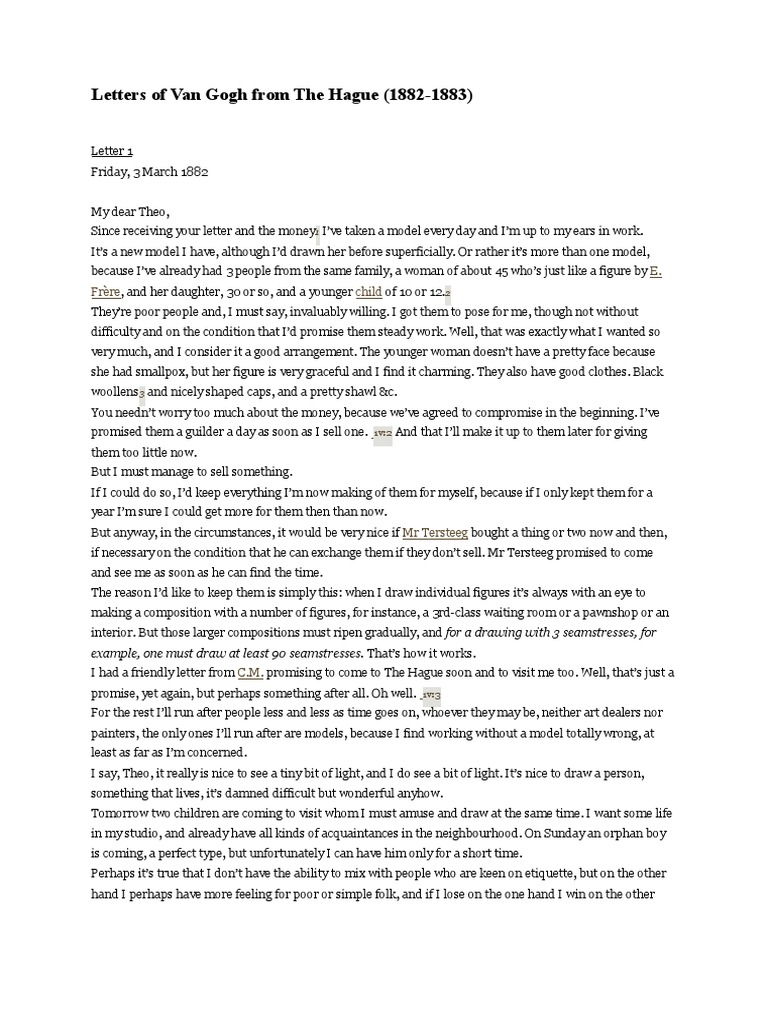 Letters of Vangogh PDF | PDF | Vincent Van Gogh | Art Media