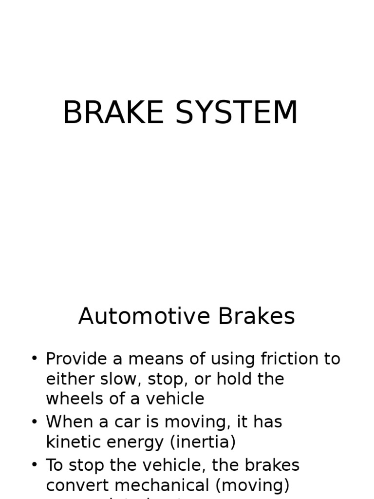 Overview of Automotive Brake Systems | PDF | Brake | Manufactured Goods