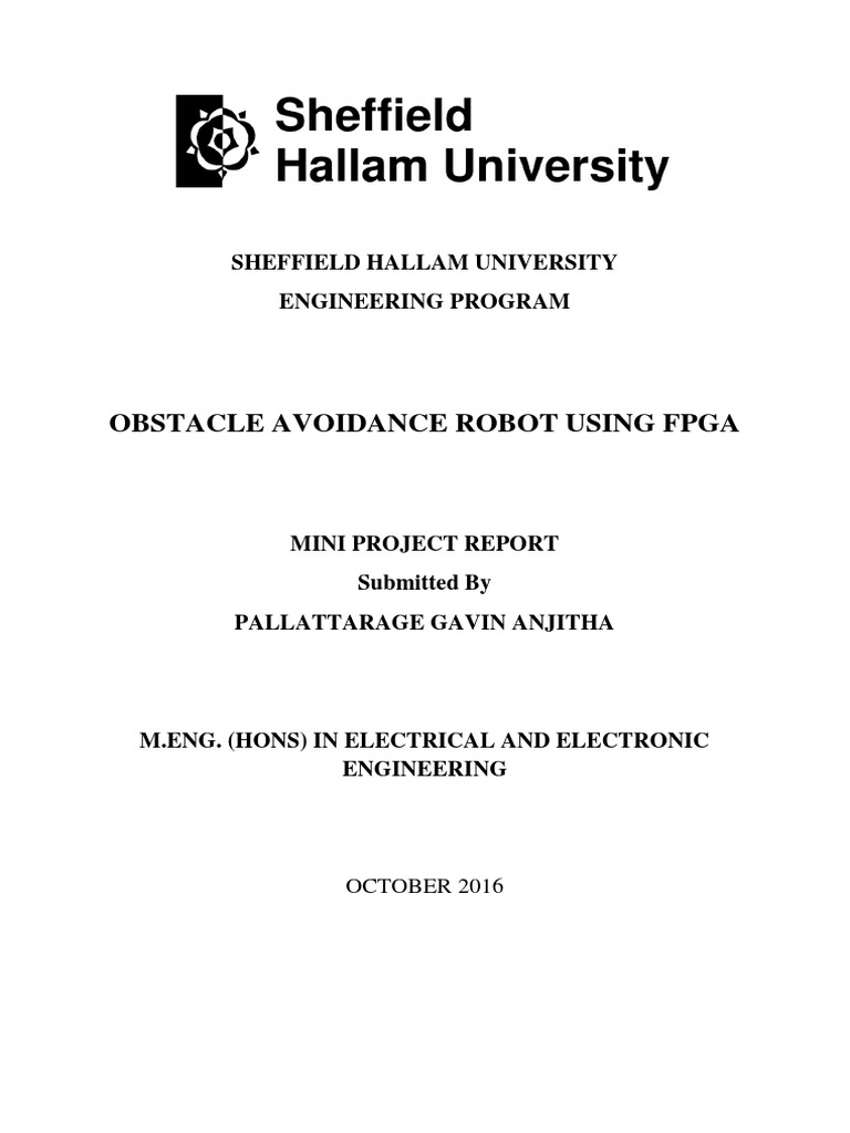 Obstacle Avoidance Robot with FPGA | PDF | Field Programmable Gate ...