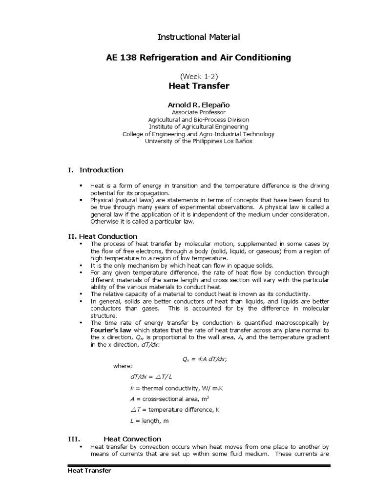 Heat Transfer Fundamentals in HVAC | PDF | Heat Transfer | Thermal ...