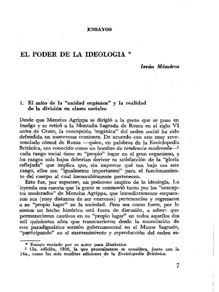 el_poder_de_la_ideologia Meszaros.pdf | Ideologías | Marxismo