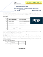 Neet-Pg 2018 Score Card