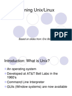 Learning Unix/Linux: Based On Slides From: Eric Bishop