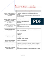 Document Préparatoire À L'entretien