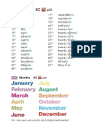 Dates (Ordinal Numerals) and Months