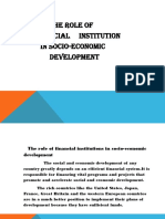 Role of financial institutions in socioeconomic development