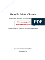 Manual For Training