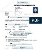 Curriculum Vitae: Waqas Ali S/O Muhammad Mumtaz