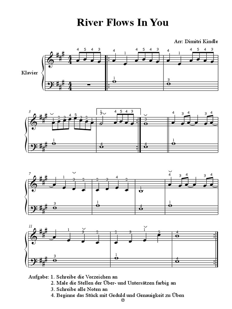 River Flows In You Easy Piano Divertissement General