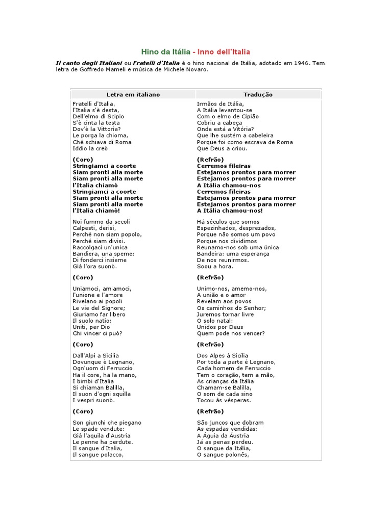 Hino Da Italia Italia