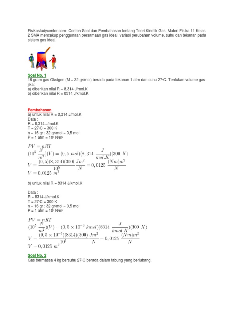 Contoh Soal Materi Kinetik Gas Ideal Dan Jawabannya