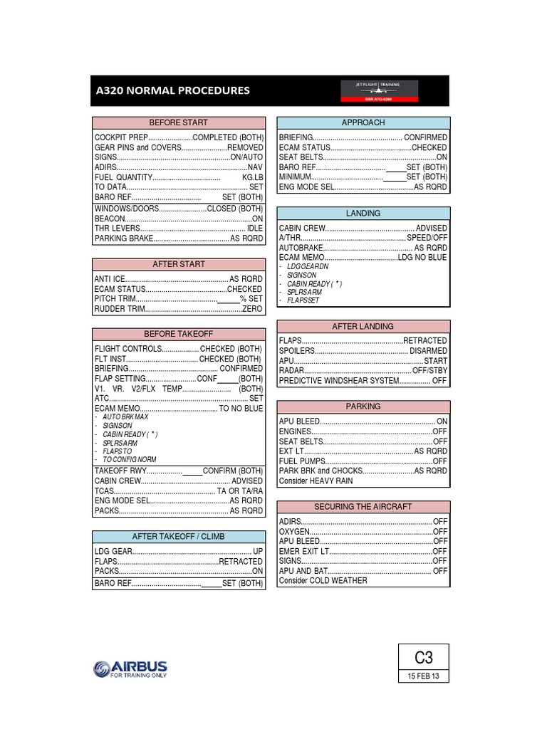 A320 Checklist PDF Aviation Aircraft