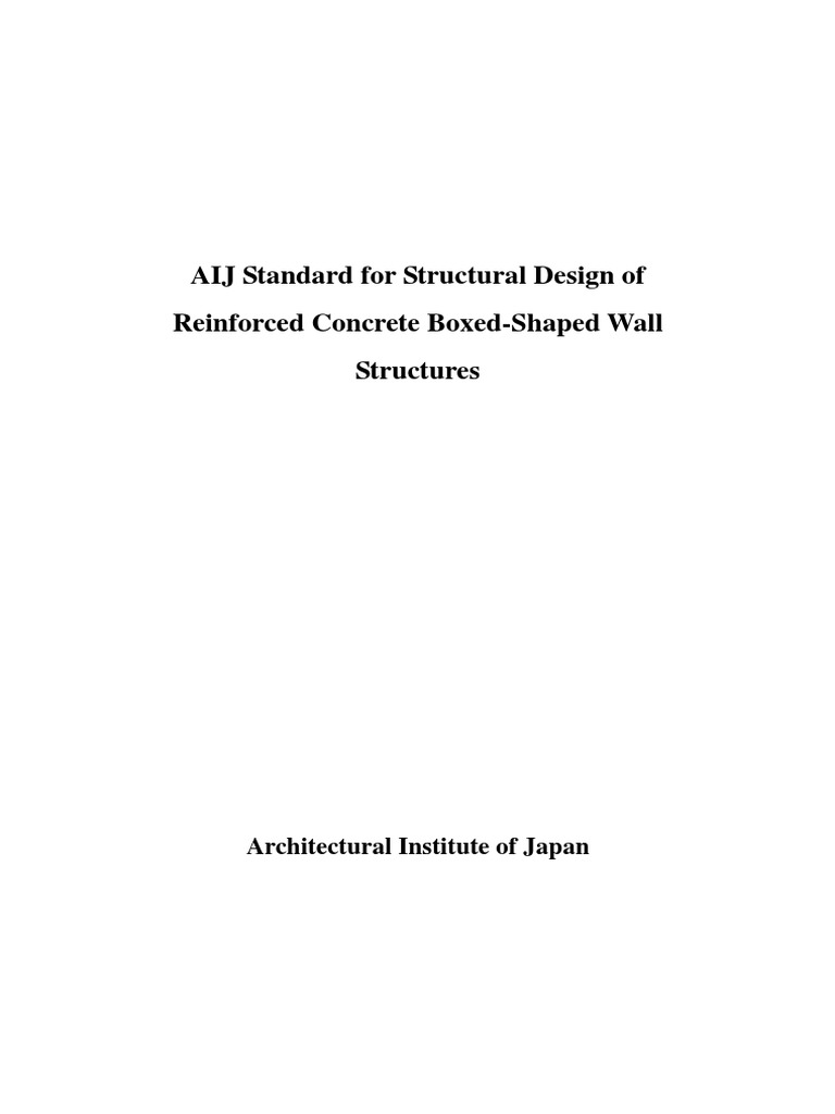 AIJ Standards for Concrete Wall Structures | PDF | Earthquakes ...