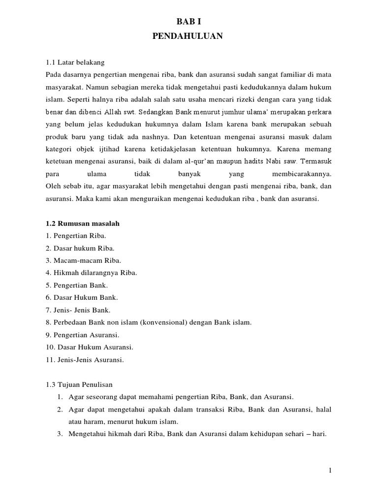 Makalah Riba Bank Asuransi