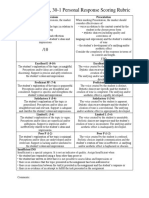 Personal Response Rubric