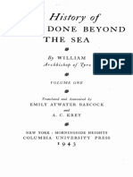 William of Tyre Deeds Done Beyond The Sea Volume I