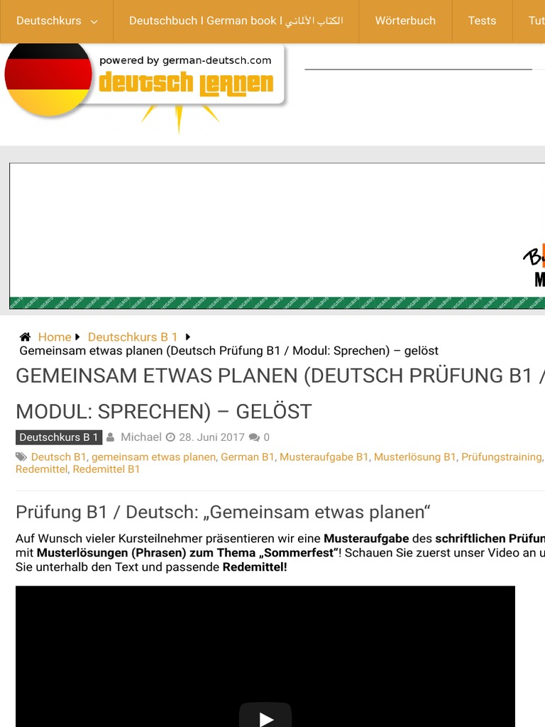 Gemeinsam etwas planen b1 lösungen