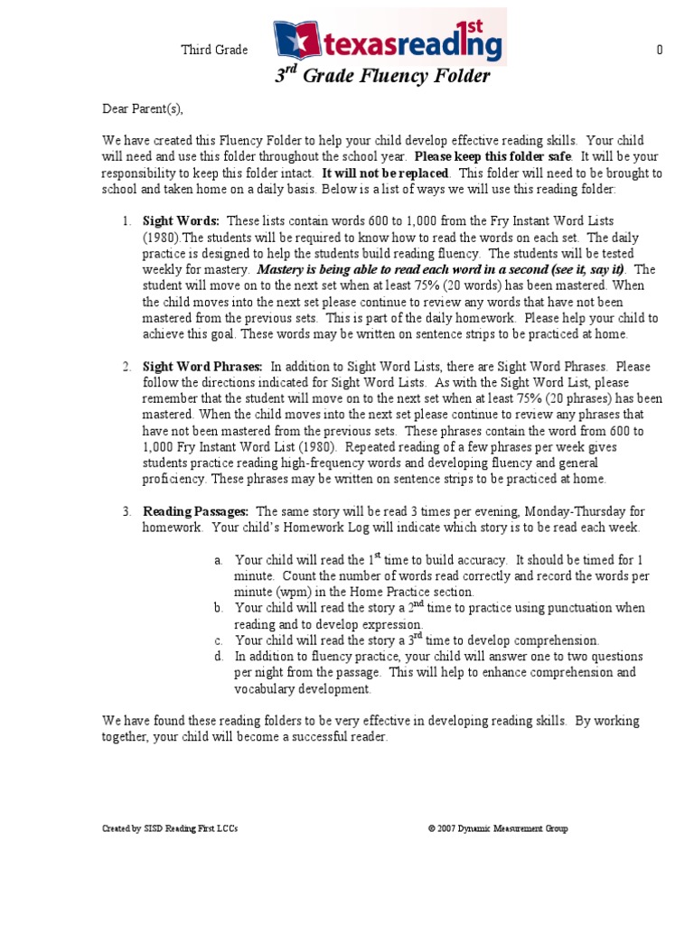 3rd Grade Fluency Passages Pkt Pdf Sun Stars Free 30 Day