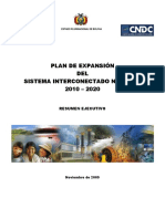 Resumen Ejecutivo Plan de Expansion 2010 -2020 (Noviembre 2009)
