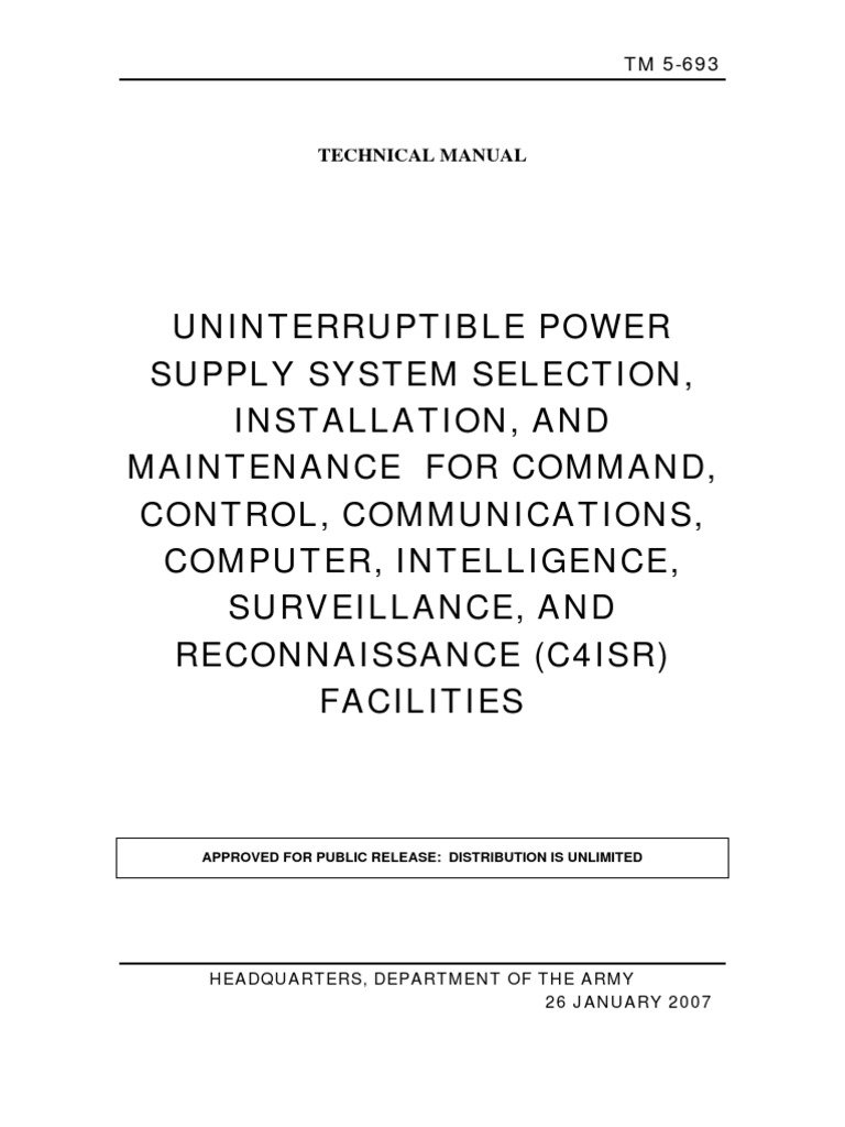Uninterruptible Power Supply System Selection, Installation, and ...