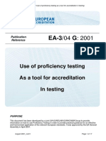 EA-3-04 Use of Profiency Testing As A Tool For Accreditation in Testing