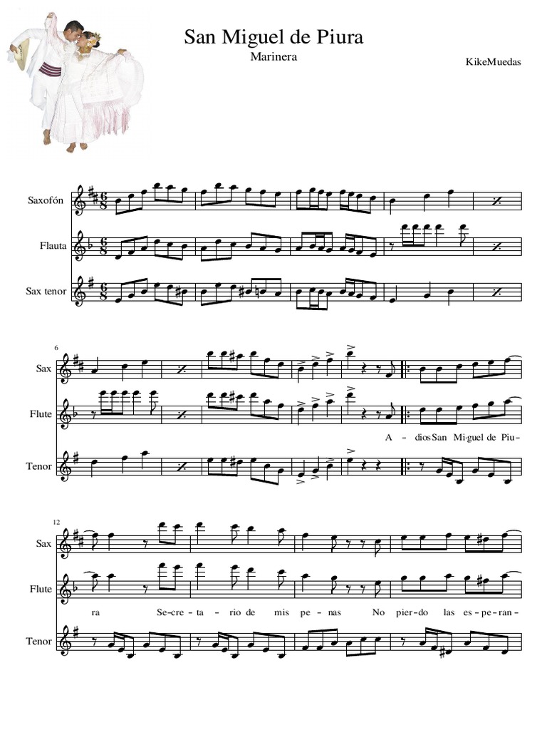 Marinera San Miguel de Piura-Partitura y Partes 2 | PDF
