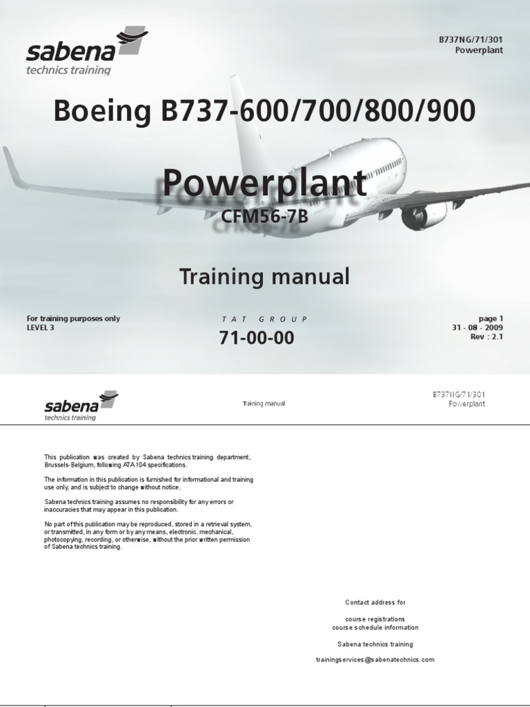 CFM56-7B Training Manual PDF | Thrust | Valve