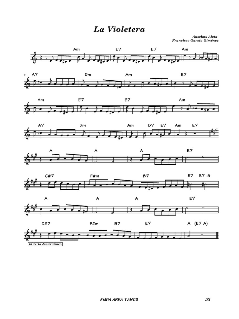 La Violetera (Tango) PDF